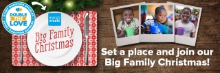 Big Family Christmas place setting and children 