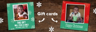 Christmas gift cards with smiling children