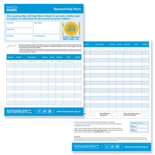 Marys Meals sponsorship form