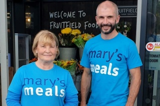 Volunteers fundraising for Mary's Meals
