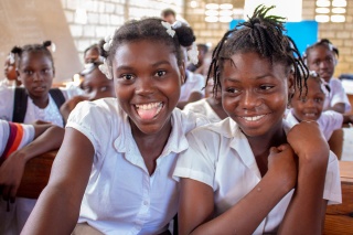 Happy children in Haiti