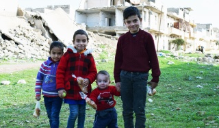 Group of young Syrian boys