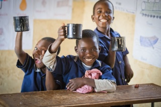 Work for us_Mary's Meals_Children with Cups Zambia