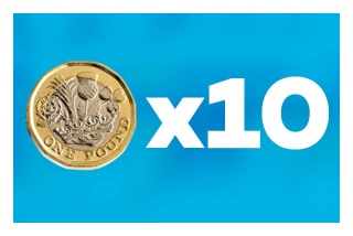 Image of a pound coin X10