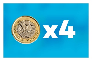 Image of a pound coin X4