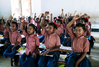 Children in the classroom in India