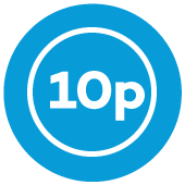Icon of a 10 pence coin