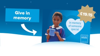 Mary's Meals give in memory gift card £19.15