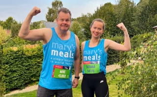 Image of a man and woman training for the Great North Run