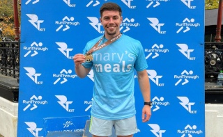 Image of a runner in a Mary's Meals t-shirt