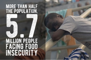 An image showing 5.7 million people are facing food insecurity