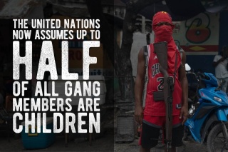 An image showing half of all gang members are children