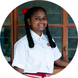 Image of Jaymani, aged 12, at school in India