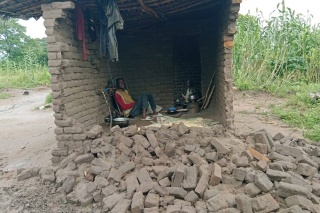 Image of a partially collapsed building