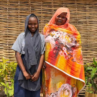 Samar and her mother, Medina, at home in South Sudan