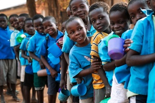 Image of children waiting for school meals